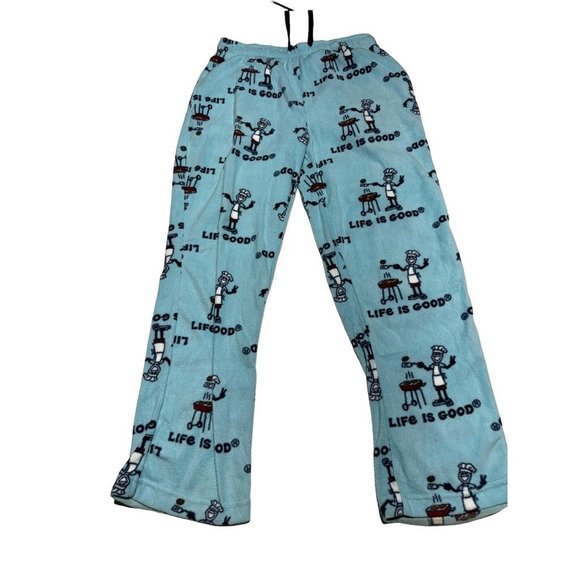 Life Is Good Mens Fleece Pajama Pants Blue Size Medium - Picture 1 of 7